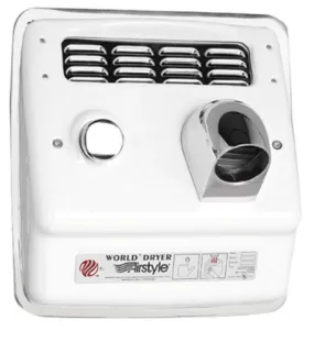 WORLD DRYER® RB38-974 Airstyle™ Model B Series Hair Dryer - Cast-Iron White Porcelain (50 Hz ONLY - NOT for use in North America)