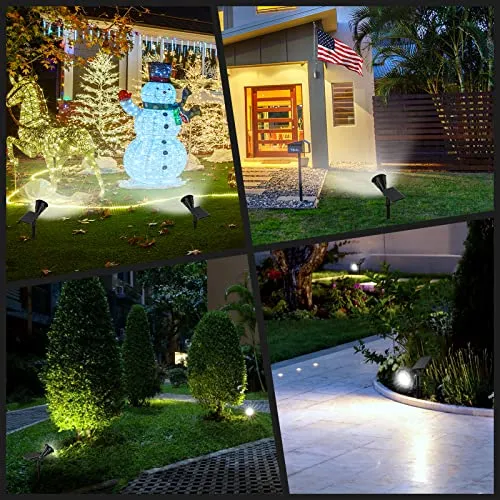 XTGTP Solar Spot Lights Outdoor, 21 LEDs, Auto On/Off with 3 Modes, IP67 Waterproof Solar Yard Spotlight Landscape Lighting Garden Wall Lights, 2Pack