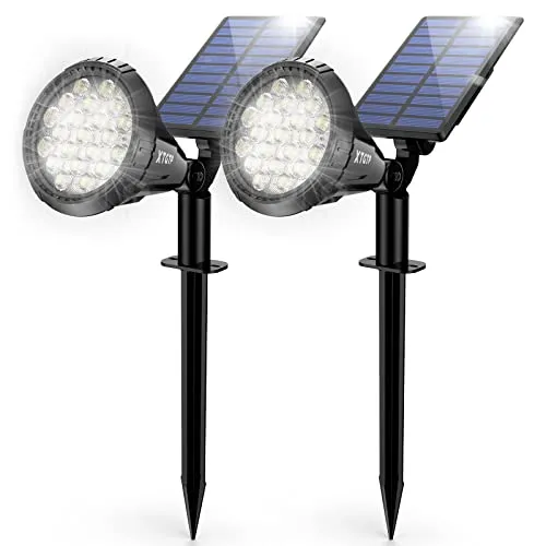 XTGTP Solar Spot Lights Outdoor, 21 LEDs, Auto On/Off with 3 Modes, IP67 Waterproof Solar Yard Spotlight Landscape Lighting Garden Wall Lights, 2Pack