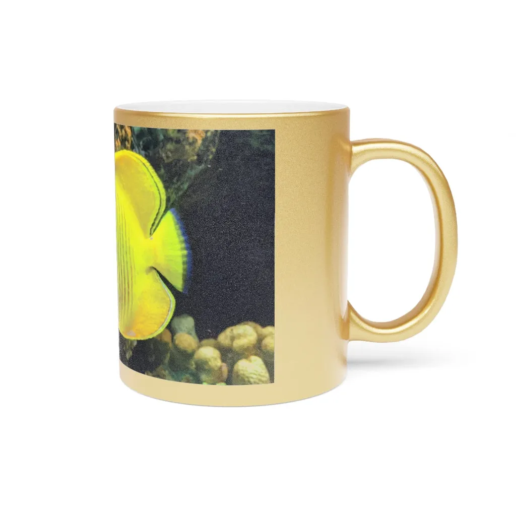 Yellow Fish Metallic Mug (Silver / Gold)