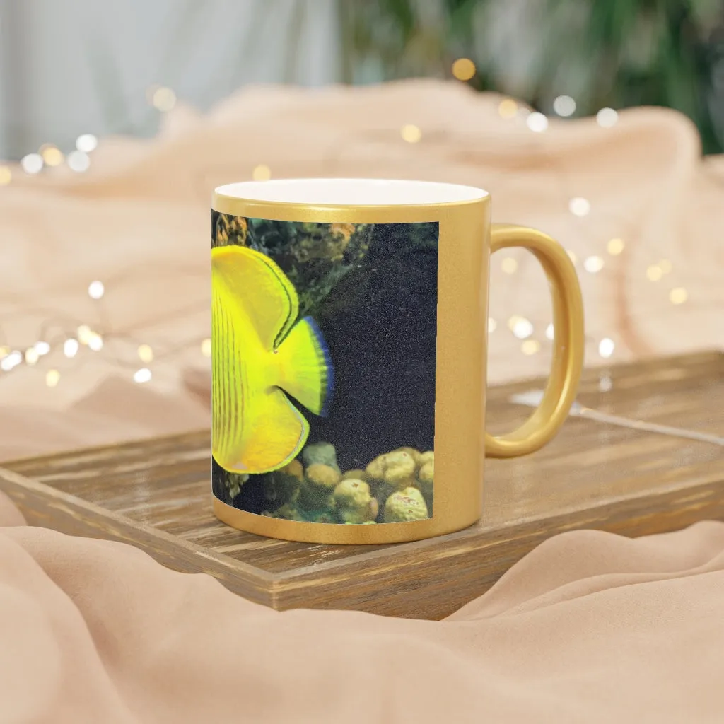 Yellow Fish Metallic Mug (Silver / Gold)