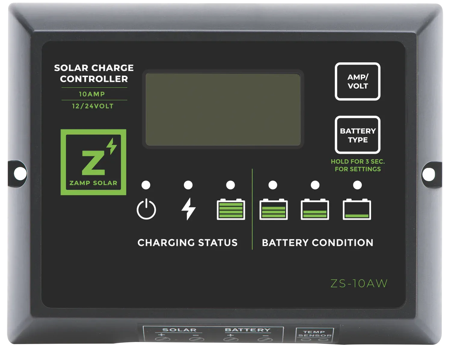 Zamp Solar 10 Amp 5-Stage PWM Charge Controller