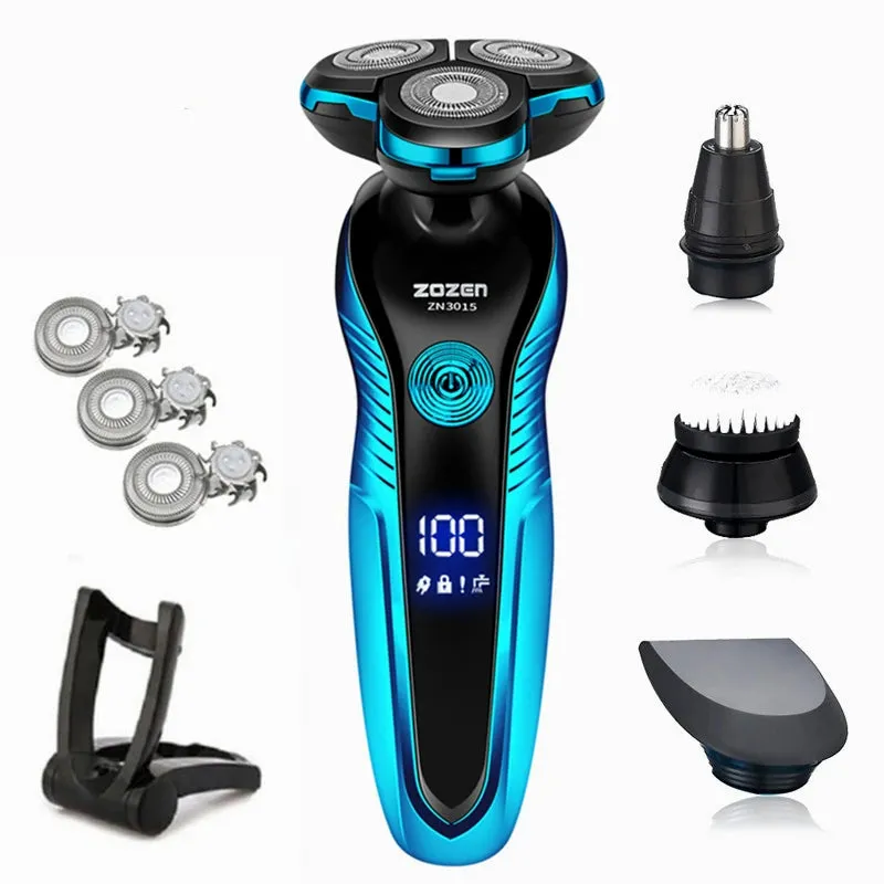 ZOZEN Electric Shaver Washable Rechargeable Electric Razor Body Hair Shaving Machine for Men Beard Trimmer Wet-Dry Use ZN3015